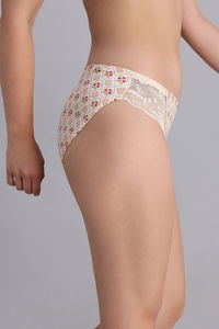 Zivame X Monisha Jaising Low Rise Full Coverage Bikini Panty - Ecru Bouquet Print — thumbnail 2